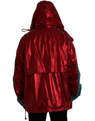 Rote Kapuzenpullover-Sweatshirtjacke aus Nylon