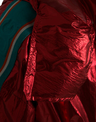 Rote Kapuzenpullover-Sweatshirtjacke aus Nylon