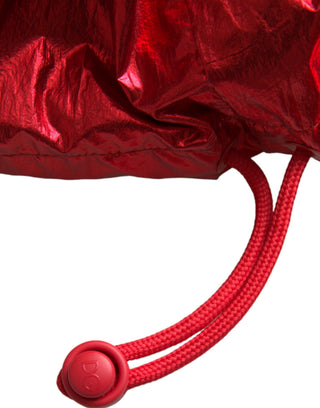 Rote Kapuzenpullover-Sweatshirtjacke aus Nylon