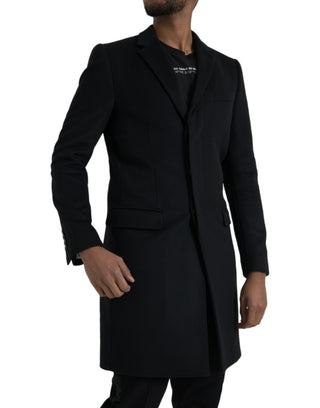 Schwarze einreihige Trenchcoat-Jacke