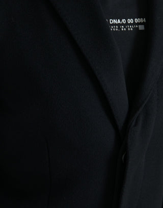 Schwarze einreihige Trenchcoat-Jacke