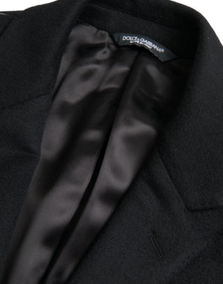 Schwarze einreihige Trenchcoat-Jacke