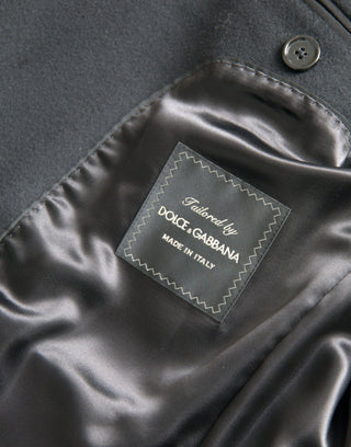 Schwarze einreihige Trenchcoat-Jacke
