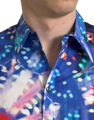 Camisa ajustada MARTINI multicolor con estampado Luminarie