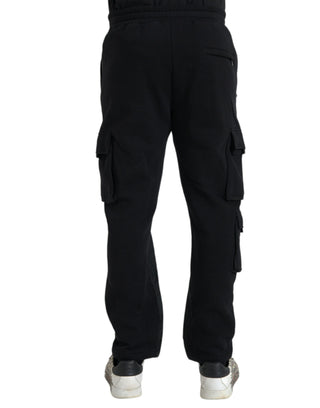 Schwarze schmale Hose aus Baumwollmischung