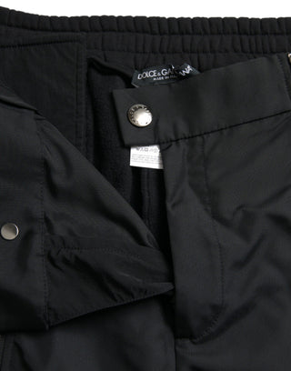Schwarze schmale Hose aus Baumwollmischung