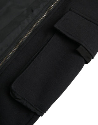 Schwarze schmale Hose aus Baumwollmischung