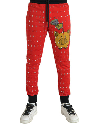 Rote Jogging-Sweatpants "Jahr des Schweins"