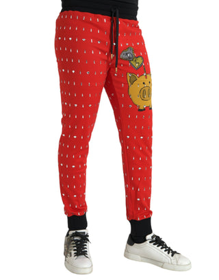 Rote Jogging-Sweatpants "Jahr des Schweins"