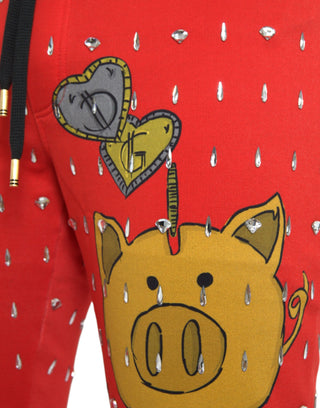 Rote Jogging-Sweatpants "Jahr des Schweins"