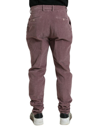 Lila Stretch-Cordhose mit schmalem Schnitt
