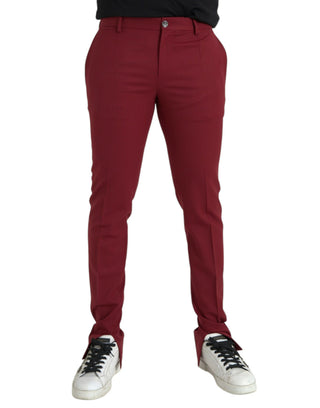 Rote Wollhose für Herren, Slim Fit