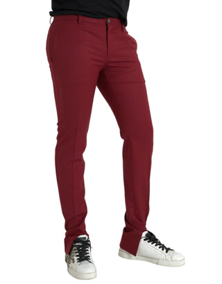 Rote Wollhose für Herren, Slim Fit