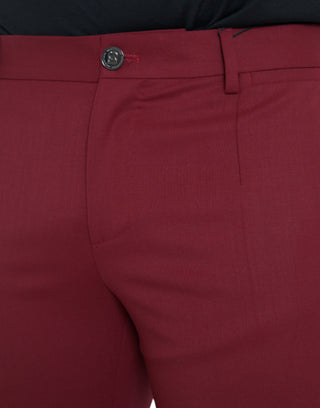 Rote Wollhose für Herren, Slim Fit