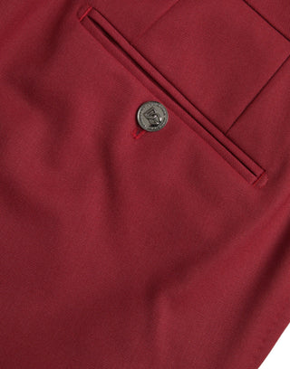 Rote Wollhose für Herren, Slim Fit