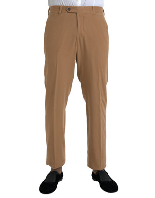 Beige Kaschmir Herren Anzughose mit geradem Schnitt