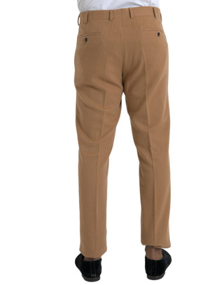 Beige Kaschmir Herren Anzughose mit geradem Schnitt