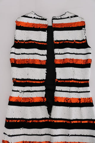 Mehrfarbiges gestreiftes Pailletten-Stretchkleid