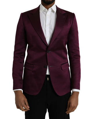 Maroonfarbener Seidenblazer mit Einzelknopfverschluss