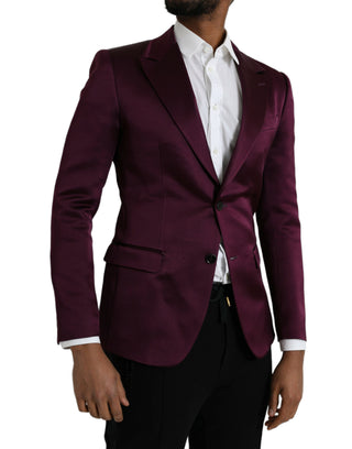 Maroonfarbener Seidenblazer mit Einzelknopfverschluss