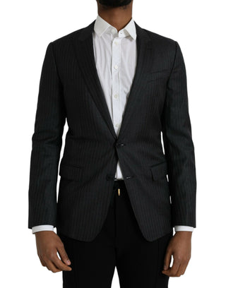 Dark Gray Stripe MARTINI Single Breasted Coat Blazer