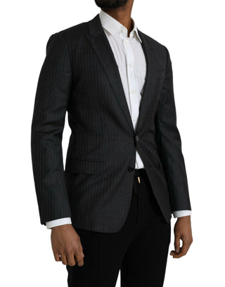 Dark Gray Stripe MARTINI Single Breasted Coat Blazer