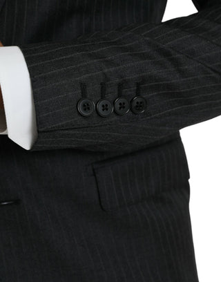Dark Gray Stripe MARTINI Single Breasted Coat Blazer