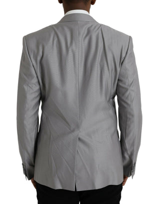 Blazer de abrigo de un solo botón de lana gris Peak