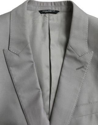 Blazer de abrigo de un solo botón de lana gris Peak