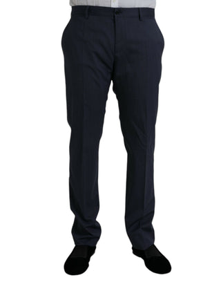 Blaue Wollhose im Slim-Fit-Design für formelle Anlässe