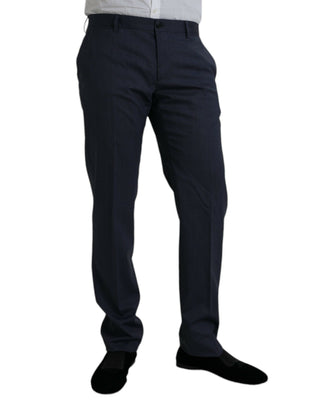 Blaue Wollhose im Slim-Fit-Design für formelle Anlässe
