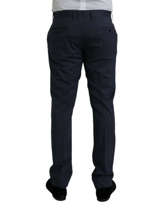 Blaue Wollhose im Slim-Fit-Design für formelle Anlässe