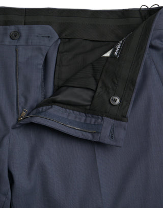 Blaue Wollhose im Slim-Fit-Design für formelle Anlässe
