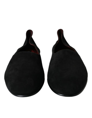 Schwarze Wildleder-Slipper Formelle Slip-on-Schuhe