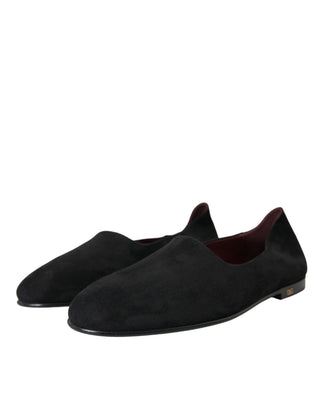 Schwarze Wildleder-Slipper Formelle Slip-on-Schuhe