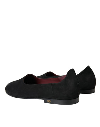 Schwarze Wildleder-Slipper Formelle Slip-on-Schuhe
