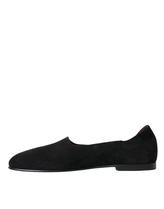 Schwarze Wildleder-Slipper Formelle Slip-on-Schuhe