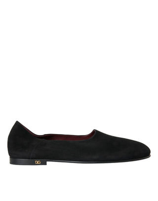 Schwarze Wildleder-Slipper Formelle Slip-on-Schuhe
