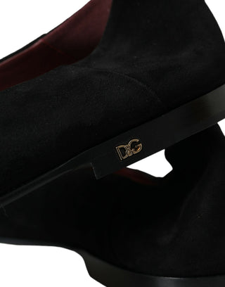Schwarze Wildleder-Slipper Formelle Slip-on-Schuhe