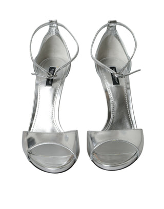 Silberne KEIRA Leder High-Heels Sandalen