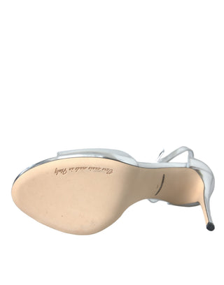 Silberne KEIRA Leder High-Heels Sandalen