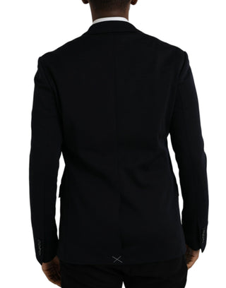 Dark Blue Wool Single Breasted Coat Blazer