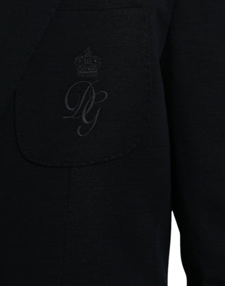 Dark Blue Wool Single Breasted Coat Blazer