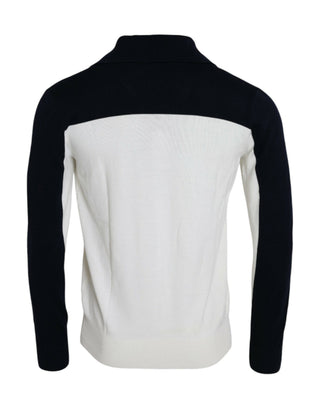 Weiß Schwarz SICILIA Henley Shirt Pullover
