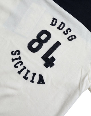 Weiß Schwarz SICILIA Henley Shirt Pullover