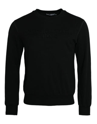 Black Cotton Long Sleeves Sweatshirt Sweater