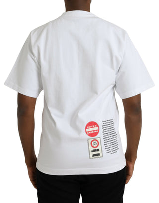 Weißes Amor Herz Baumwoll Rundhals Kurzarm-T-Shirt