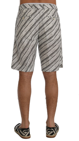Shorts casuales a rayas blancas y negras