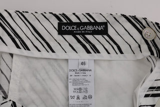 Shorts casuales a rayas blancas y negras