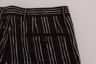 Shorts casuales de cáñamo a rayas burdeos y blancas